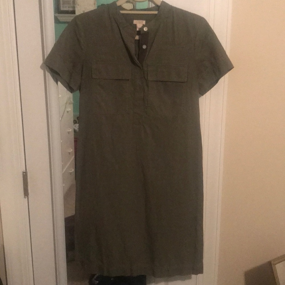 J Crew Olive Green Shift Dress